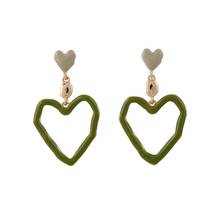 Ydgy-pendientes de cerámica verde con forma de corazón para mujer, aretes, accesorios, venta al por mayor 2024 - compra barato