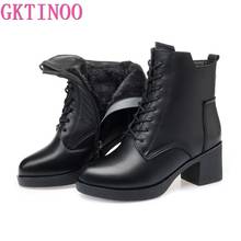 GKTINOO Women Boots Winter 2022 New Ladies Ankle Boots Genuine Leather Shoes Large Size 35-43 Fashion Wool Short Boots Women 2024 - buy cheap