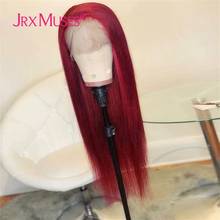 Pelucas de cabello humano liso para mujeres negras, pelo Remy brasileño rojo, peluca con parte de encaje prearrancada, rubio miel, resaltado, pelucas largas 2024 - compra barato