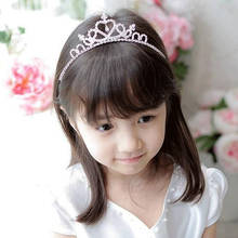 Children's headdress princess crown birthday crown headband hair accessories little girl rhinestone headband 2024 - compra barato