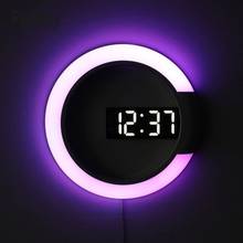 Reloj de pared Digital LED 3D, con espejo despertador, diseño moderno, luz nocturna, decoración para el hogar y la sala de estar 2024 - compra barato