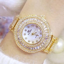 Bs Bee Sister Big Dial Full Diamond Watches For Woman 2020 Famous Brand Crystal Female Gold Wristwatch Unique Ladies Clock 2024 - buy cheap