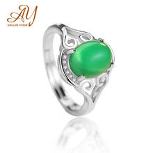 Anillos Yuzuk New Fine Natural Agate Ring 925 Sterling Silver Engagement Gemstone Ring Silver Chalcedony Ring For Women Jewelry 2024 - buy cheap