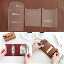 Bolsa com molde para cartões de visita, modelo de carteira pequena de couro feito à mão versão em acrílico 2024 - compre barato