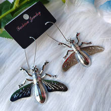 big silver colour fly earrings fly jewelry insect pendant fashion Girlfriend gift classics eardrop novelty 2020 new beautiful 2024 - buy cheap