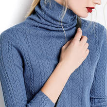 2019 women's high collar wool sweater autumn and winter women's warm wool knit fashion sweater casual pullover women 2024 - buy cheap