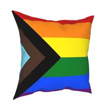 Funda de almohada cuadrada con bandera de orgullo, cojines para sofá, LGBT, arcoíris, 45x45cm, decoración del hogar 2024 - compra barato