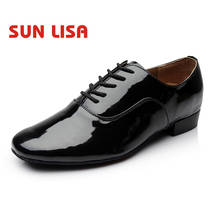 SUN LISA Gorgeous Men's Dancing Shoes With Square Heels Tango Salsa Ballroom Modern Latin Dance Shoes Black/White 2024 - buy cheap