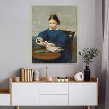 Citon Jean Baptiste Camille Corot《Little girl with a doll》Canvas Art Oil painting Picture Background Wall Decor Home Decoration 2024 - buy cheap