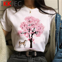 Cão shiba inu camiseta roupas femininas estéticas ulzzang grunge gráfico camisetas femininas impressão superior t camisa branca do vintage 2024 - compre barato