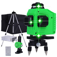 Nivelador a laser, potente, 3d, 4d, 12 linhas, autonivelante, linhas horizontais, verticais, cruzadas, 360 graus, tripé de ajuste rotativo 2024 - compre barato
