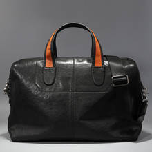 Travel bag men's handbag leather large capacity short travel business bag men's shoulder messenger bag Top Layer Cowhide 2024 - buy cheap