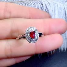 Natural e real rubi anel de noivado de pedra preciosa casamento anéis para mulheres jóias finas presente atacado 2024 - compre barato