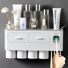 Magnetic Adsorption Inverted Toothbrush Holder Double Automatic Toothpaste Squeezer Dispenser Wall Mount Toiletries Storage Rack 2024 - buy cheap