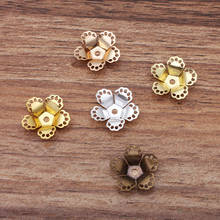 100 unids/lote 16MM Flor de cobre perforado hecho a mano Material de accesorios de joyería DIY 2024 - compra barato
