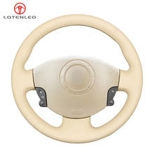 LQTENLEO Beige Artificial Leather Car Steering Wheel Cover For Renault Megane 2 2003-2008 Kangoo 2008-2012 Scenic 2 2003-2010 2024 - buy cheap