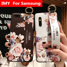 IMY модный розовый чехол для Samsung Galaxy Note 10 9 8 S10 S9 S20 plus Ultra A50 A70 A30 A20 a71 a51, чехол для телефона с ремешком на запястье 2024 - купить недорого