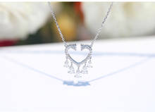 High quality Fringe white zircon Necklace Platinum Heart-shaped Super Flash zircon Clavicle Chain for women jewelry gift 2024 - buy cheap