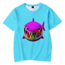 Camiseta de verano para niños, camisa con estampado de tiburón grande arcoíris, rapero 6ix9ine, Hip-Hop, informal, de manga corta, Tops para niños 2024 - compra barato