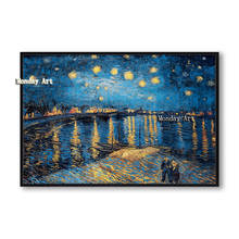 100%Hand Painted Starry Night Pictur  Vincent Van Gogh Famous Artist Art Poster Wall Picture Canvas Oil Painting Home Wall Decor 2024 - buy cheap