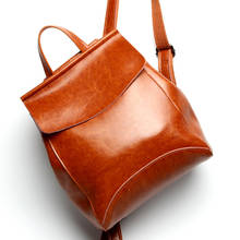 Luuventilador mochila feminina de couro legítimo, mini bolsa de couro de vaca 2024 - compre barato