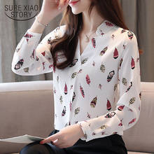 Blusas Mujer De Moda Spring Long Sleeve Print V-neck Chiffon Shirt Women Shirts Office Lady Blouse Womens Tops and Blouses 5709 2024 - buy cheap