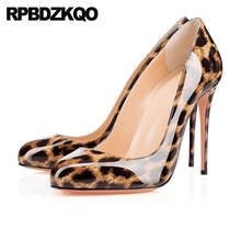 Cheetah Drag Queen 12cm 5 Inch Big Size Patent Leather 13 45 Pumps High Heels Fetish Leopard Shoes Women Scarpin Exotic Dancer 2024 - buy cheap