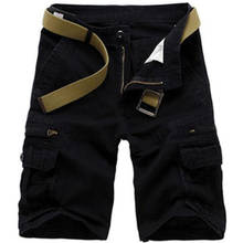 Мужские походные треккинговые короткие брюки с несколькими карманами, военные Карго, хлопковые повседневные шорты, уличная спортивная одежда для бега, брендовая одежда 2024 - купить недорого