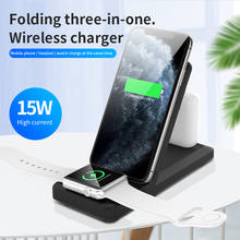 15W Fast Charging Mobile Phone Charger 3 in 1 Qi Wireless Charger For iPhone12 Pro Max 12 Mini iWatch 6 5 4 3 2 AirPods Pro 2024 - buy cheap