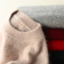 Супер теплый чистый свитер кашемир с норкой и пуловеры для женщин Осень Зима мягкий свитер Половина Водолазка Женские базовые пуловеры 2024 - купить недорого