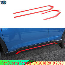 For Subaru Forester SK 2018 2019 Red Side Door Line Garnish Body Trim Accent Molding Cover Bezel Styling Protector 2024 - buy cheap