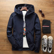 Ветровка мужская с капюшоном, тонкая куртка на молнии, повседневная куртка, 10 цветов, 6XL 7XL, весна-лето 2024 - купить недорого