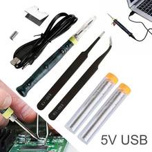 Soldering Iron Gun Pen Tool Kit LED Indicator 5V 8W USB Welding Tools Solder Heater Soldering Tips Repair Tool Kit 2024 - buy cheap