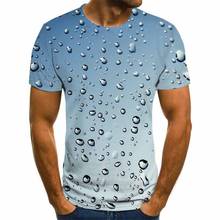 Explosão transfronteiriça criativo raindrop impressão líquida 3dt camisa moda masculina de manga curta em torno do pescoço t-shirt 2024 - compre barato