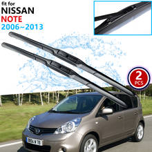 Para nissan note 2006 ~ 2013 2007 2008 2009 2010 2011 frente windscreen windshield limpadores acessórios do carro lâminas de limpador adesivos 2024 - compre barato
