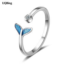 Geometric Elegant Silver Color Zircon Mermaid Finger Women Rings Wholesale  Jewelry For Birthday Gifts 2024 - buy cheap