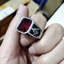 Мужское позолоченное кольцо с каменной печаткой из нержавеющей стали, масонское кольцо, модные вечерние кольца, ювелирные изделия для мужчин и женщин 2024 - купить недорого