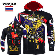 VSZAP Men Autumn Muay Thai fight fitness Sweatshirt Hoodie Stretch Quick-drying MMA Broadcast Training Men Jacket 2024 - buy cheap