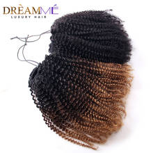 Kinky Curly Clip in Human Hair Drawstring Ponytail Extension 1B/4/27 Ombre Blonde Ponytail Human Hair Brazilian Clip In Ponytail 2024 - buy cheap