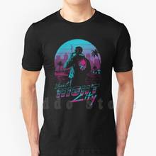 Keanu Vintage-Camiseta de algodón para hombre, Camiseta con estampado artesanal, Playstation, juego impresionante, 2077, 2077 2024 - compra barato