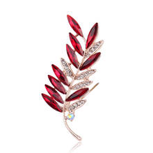 TODOX Brooch 2020NEW Fashion beauty Women gold crystal plant exquisite flower Red colorful pins hot sale party Gift for man 2024 - buy cheap