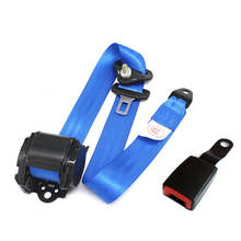 Cinturón de seguridad retráctil de 3 puntos para coche, cinturón de seguridad para coche, con hebilla rígida curvada, color azul 2024 - compra barato