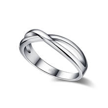 100% 925 prata esterlina design redondo oco anéis geométricos para as mulheres moda cruz torção anel comum anel jóias femininas 2024 - compre barato
