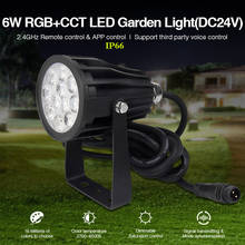 Lâmpada de jardim dc24v 6w rgb + cct luz led 550lm para áreas externas e à prova d'água ip66 pode 2.4ghz remoto/wi-fi/voz/controle de distância de 30m 2024 - compre barato
