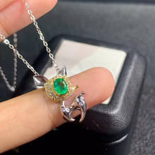 Simple and exquisite natural emerald necklace new design 925 Sterling Silver Gold Plated style novelty 2024 - buy cheap