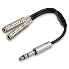 6.35mm 1/4 Inch Stereo Jack Splitter Cable Adapter Lead Plug to Double 6.35mm Sockets 2024 - buy cheap