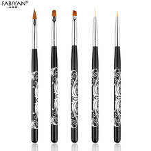 Nail Art Brush Drawing Painting Pen Manicure Tools French Flower Liner Round Crystal Oblique UV Gel Acrylic Carving Tool 2024 - buy cheap