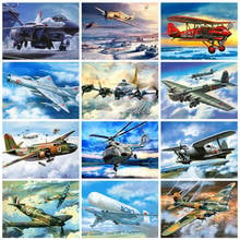 Round Diamond Painting Aircraft 5D DIY Scenery Diamond Embroidery Cross Stitch Kit Full Square Mosaic Crafts Home Decoration 2024 - buy cheap