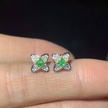 charming  green emerald gemstone earrings beauty silver fine jewelry natural gem earring women party birthday gift golden color 2024 - buy cheap