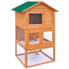 Outdoor Rabbit Hutch Small Animal House Pet Cage 3 Layers Wood  Non-slip Ladders Iron Wire Mesh Greenwater Proof Easy Assemble 2024 - buy cheap